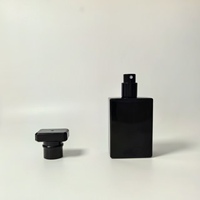 Flacon en verre vide carré noir de 100 ml, sérigraphié, prêt pour parfum, vaporisateur de parfum, brumisateur fin, diffuseur à bâtonnets