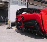 Kit bodi sayap ekor gaya OEM dengan spoiler belakang serat karbon kering untuk Ferrari SF90