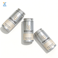 Bouteille cylindrique en aluminium laquée personnalisée 40*90mm 100ml de qualité alimentaire avec bouchon à vis pour huile de poisson et produits hépatiques
