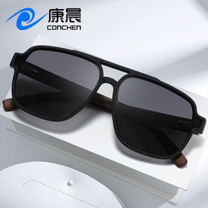 แว่นกันแดดไม้ Conchen กรอบสีดำ เลนส์ TAC ป้องกันรังสียูวี 400 แฟชั่นสำหรับทุกเพศ เหมาะสำหรับการออกนอกบ้าน ตกปลา และกิจกรรมกลางแจ้ง - Product Image 3