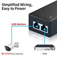 Injecteur PoE Gigabit 30W avec IEEE 802.3at/af Plug and Play, adaptateur injecteur PoE 1000 Mbps pour caméra IP, point d'accès sans fil