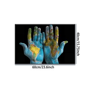 Tableau sur <span class=keywords><strong>toile</strong></span> imprimé de la <span class=keywords><strong>carte</strong></span> <span class=keywords><strong>du</strong></span> <span class=keywords><strong>monde</strong></span> – Décoration murale sur le thème de l'unité mondiale pour le bureau/la maison - Product Image 3