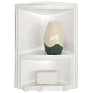 Estante de Esquina Modelo Aretusa Blanco de 30 cm, Mueble de Almacenamiento para Baño - Product Image 1