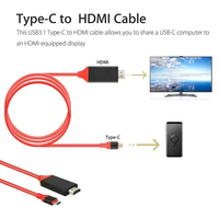 Câble usb 3.1 type c à hdmi, convertisseur de 2m, 4k, pour moniteur HDTV, téléphone portable, 1 mètre