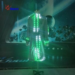 Nuevo Traje de Escenario Masculino Estilo Chino con LED, Túnica Larga para Cantante, Festival EDM, <span class=keywords><strong>Concierto</strong></span>, Club Nocturno, Actuación de Baile - Product Image 5
