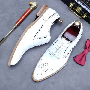 Nuevos Zapatos Formales de Cuero para Hombre, Zapatos de Cuero Blancos, Zapatos de Cuero Vacuno Británico para Hombre - Product Image 5