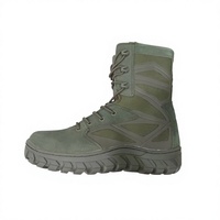 Bottes tactiques pour hommes, mi-mollet, semelle épaisse, imperméables, résistantes à l'usure, antidérapantes, en cuir véritable, doublure en mesh
