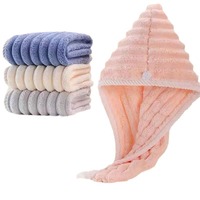 Nouvelle serviette de bonnet de cheveux secs ondulés épaissie douce forte absorbant velours de corail mignon écharpe à séchage rapide