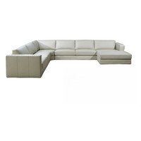Ensemble de canapés de salon de style européen moderne de haute qualité avec port de charge USB, en cuir/tissu performant personnalisable blanc