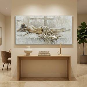 Pinturas al óleo modernas de mujer desnuda hechas a mano, arte de pared <span class=keywords><strong>en</strong></span> lienzo con marco <span class=keywords><strong>para</strong></span> decoración de pared <span class=keywords><strong>en</strong></span> galerías, hoteles y oficinas. - Product Image 6