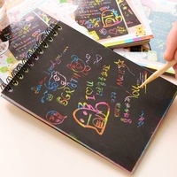 Libro de Arte para Rascar DIY para Niños, Bloc de Dibujo Brillante Creativo, Suministros de Arte Preescolar al por Mayor para Estudiantes