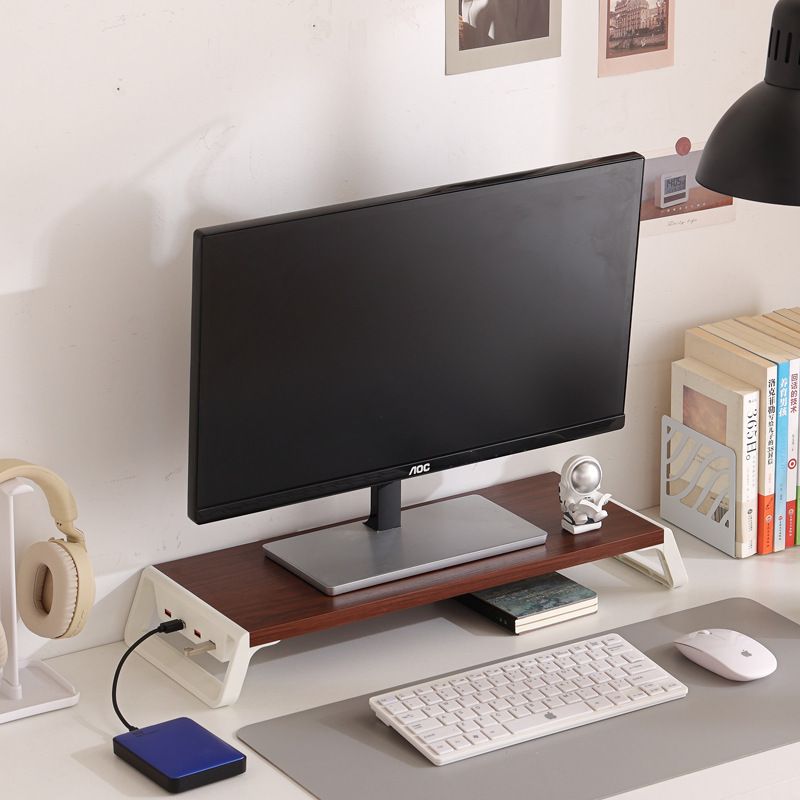 [Slanted USB 2.0 Expansion Mount] Red Walnut White Leg