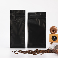 Sac d'emballage en papier d'aluminium de qualité alimentaire 8oz 250g, sachet à fond plat avec valve et fermeture éclair