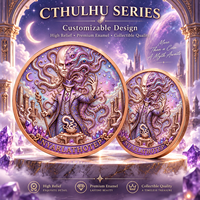 Pièce commémorative en cuivre fin 999 de 1 oz, Médaille Nyarlathotep, Art 3D en relief, effet UV, motif Chaos rampant, style proof.