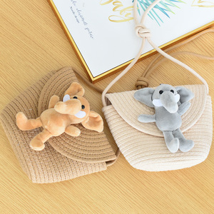 Bolso bandolera de paja, bolso de hombro moderno para el verano, bolso de playa informal, monedero de cuerda de algodón para teléfono, estilo influencer. - Product Image 4