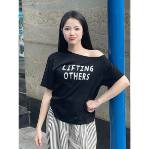 Low MOQ <b>Women's</b> T-Shirts Eco-Friendly Slim Fit Many Colors Latest Design Private Label Vietnam Single-Shoulder <b>Blouse</b> Premium - Product Image 4
