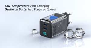 Chargeur rapide KYT 45W GaN avec écran LCD LED intelligent et multi-ports pour <span class=keywords><strong>iPhone</strong></span> / Samsung avec affichage numérique - Product Image 6