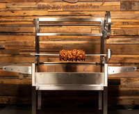 Barbecue argentin en acier inoxydable avec rôtissoire 885x550mm, barbecue au charbon de bois pour la cuisine en plein air