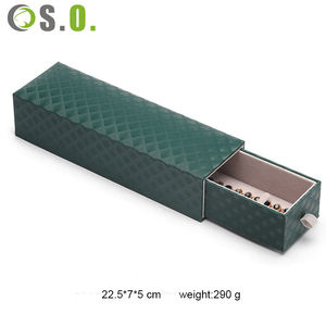 Coffret de bijoux de luxe haut de gamme en similicuir, boîte à tiroir pour bagues et colliers avec matériaux personnalisés - Product Image 3