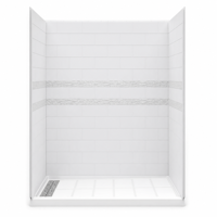Panneau mural de douche SMC à installation rapide, kit de receveur de douche étanche, panneaux de revêtement de douche pour salle de bain, gain de temps pour projets hôteliers