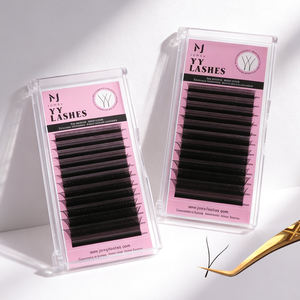Cils en éventail pré-faits YY 3D 4D 5D en forme de W, extensions de cils, éventails faciles, en forme de U, trèfle, pointes fendues mates, plateaux de cils - Product Image 2