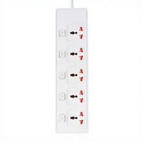 Stop Kontak Universal C4 + 2 Port USB-A & 2 Port Tipe-C 13A 3250W 5-Outlet dengan Pelindung Lonjakan Arus Kabel Ekstensi Rumah