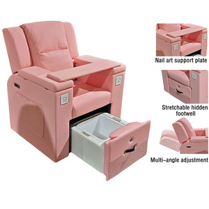 Sillón de Pedicura Eléctrico Reclinable Rosa con Bañera Extraíble para Masajes y Pedicura, Silla de Manicura y Pedicura para Salón de Belleza - Product Image 6