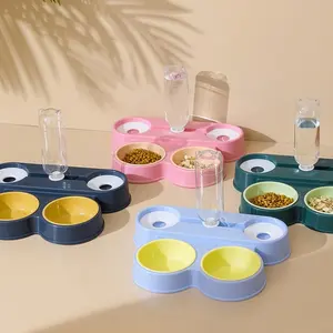 Bol d'eau automatique pour animaux de compagnie, pour chats en déplacement, double bol d'eau automatique pour chiens et chats, fournitures pour animaux de compagnie - Product Image 1