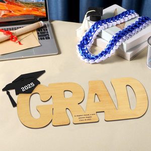 Décoration de fête de remise des diplômes en bois, accessoires photo, panneau de classe 2025, décoration de maison, cadeau - Product Image 1