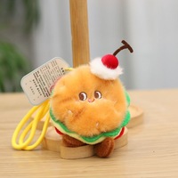 Porte-clés pendentif en peluche Kawaii en forme de pain, cadeau pour couple, jouet en peluche doux et mignon en forme de nourriture simulée, breloque gâteau d'anniversaire
