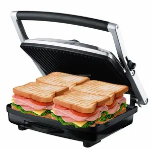 Grill électrique en acier inoxydable presse à sandwich gril à <span class=keywords><strong>panini</strong></span> avec dispositif incliné - Product Image 4