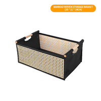 Panier de rangement pliable en rotin et bambou tressé avec poignée pour vêtements et jouets d'enfants, personnalisable en gros