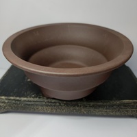 Pot à bonsaï en sable de Yixing, forme ronde, non verni, avec motif linéaire, best-seller