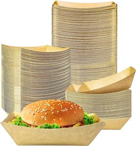 Caja de embalaje para hot dogs y corn dogs, bandeja de papel kraft personalizada, contenedor desechable para llevar comida, con impresión de logotipo - Product Image 1