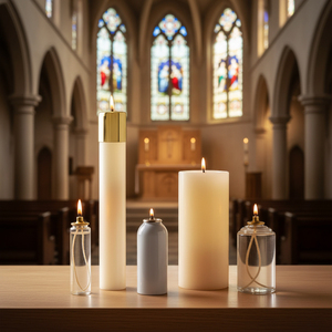 Velas de Parafina Líquida para Altar de Iglesia, Ceremonia Religiosa, Larga Duración, Portavelas de Vidrio Transparente para Oración y Devoción - Product Image 6