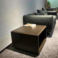 Table d'appoint de bureau carrée moderne en bois écologique E1 avec rangement ouvert pour réception et salon de bureau