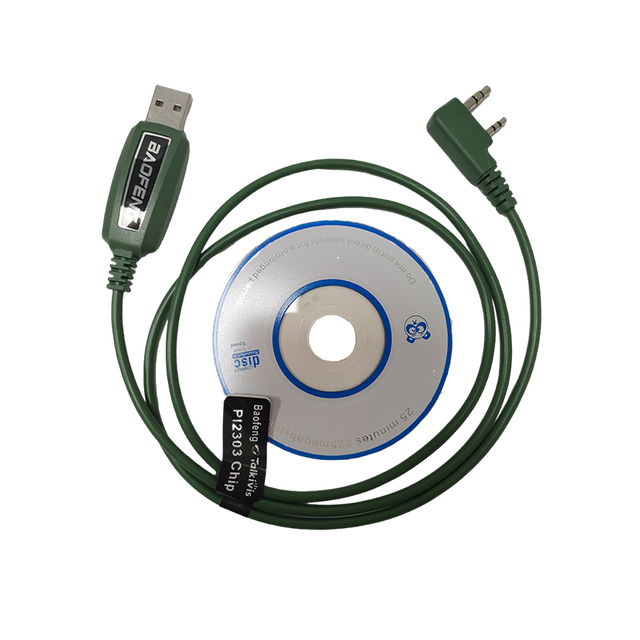 100% Original BAOFENG 2 Pins Plug Walkie Talkie  Programming Cable Compatible Accessories for Baofeng Radios