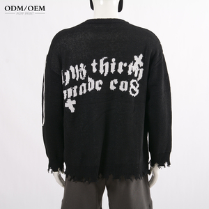 Custom Logo OEM ODM Men's Winter Crewneck Pullover Sweater Jacquard <b>Pattern</b> Anti-Wrinkle <b>Knit</b> 100% Cotton - Product Image 4