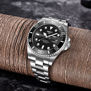 Reloj Mecánico Automático para Hombre, Modelo 2600, Correa de Acero Inoxidable, Estilo Ejecutivo, Cristal Antiguo, Calendario, Cronógrafo, Resistente al Agua - Product Image 4