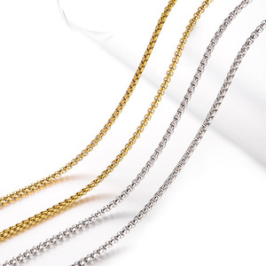 Collar de Cadena Cuadrada de Acero Inoxidable para Hombre, Joyería Moderna de Estilo Hip Hop, Accesorio para Uso Diario, Diseño en Forma de U en Color Dorado y Plateado - Product Image 3