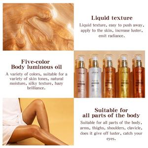 Aceite brillante de marca privada, maquillaje facial, <span class=keywords><strong>bronceador</strong></span>, resaltador líquido, aceite brillante para el cuerpo - Product Image 3