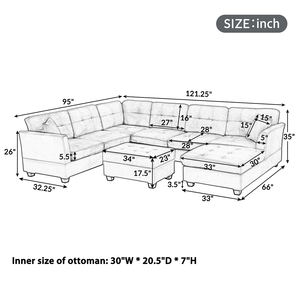 Livraison gratuite, canapé modulaire minimaliste, sectionnel profond, grand canapé en forme de U, gris - Product Image 5