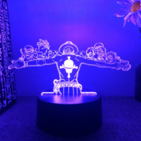 62 conception Anime singe D. Luffy Roronoa Zoro RGB Acrylique Stand lampe coloré dégradé tactile gradateur Veilleuse comme cadeau