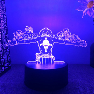 62 conception Anime singe D. Luffy Roronoa Zoro RGB Acrylique Stand lampe <span class=keywords><strong>color</strong></span>é dégradé tactile gradateur Veilleuse comme cadeau - Product Image 2