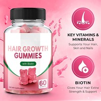 Gummies de croissance capillaire à la biotine les plus vendues, 60 unités, OEM-JST0061