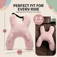 Coussin de siège auto rose avec fil argenté pour enfants, coussin de ceinture de sécurité anti-étranglement, oreiller universel pour voiture pour un sommeil confortable