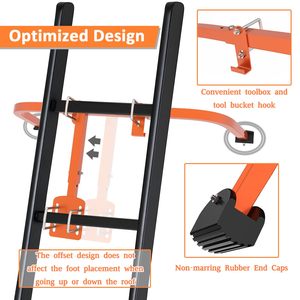 Stabilisateur en acier robuste et amélioré pour échelle à bras extensibles, sécurisé et stable, pour échelle à envergure étendue - Product Image 4