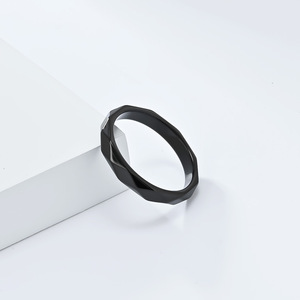 Unisex Geometric <b>Ring</b> 4Mm Gold Titanium Steel Fashion Jewelry Gift Accessory - Product Image 3