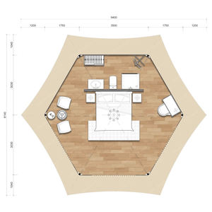 Tienda de Campaña de Lujo Hexagonal para Acampar al Aire Libre en el Desierto Africano, Tienda de Campaña de Lona para Glamping, Resort de Safari, Hotel con Baño - Product Image 3