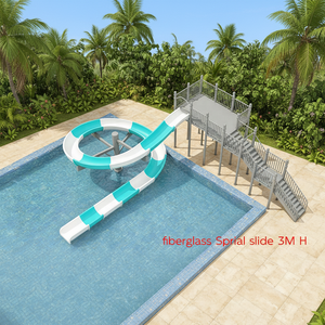 Tobogán de Agua en Espiral de Fibra de Vidrio de 3 Alturas para Área de Juegos Acuáticos, Certificado de Seguridad EN1176 CE - Product Image 5